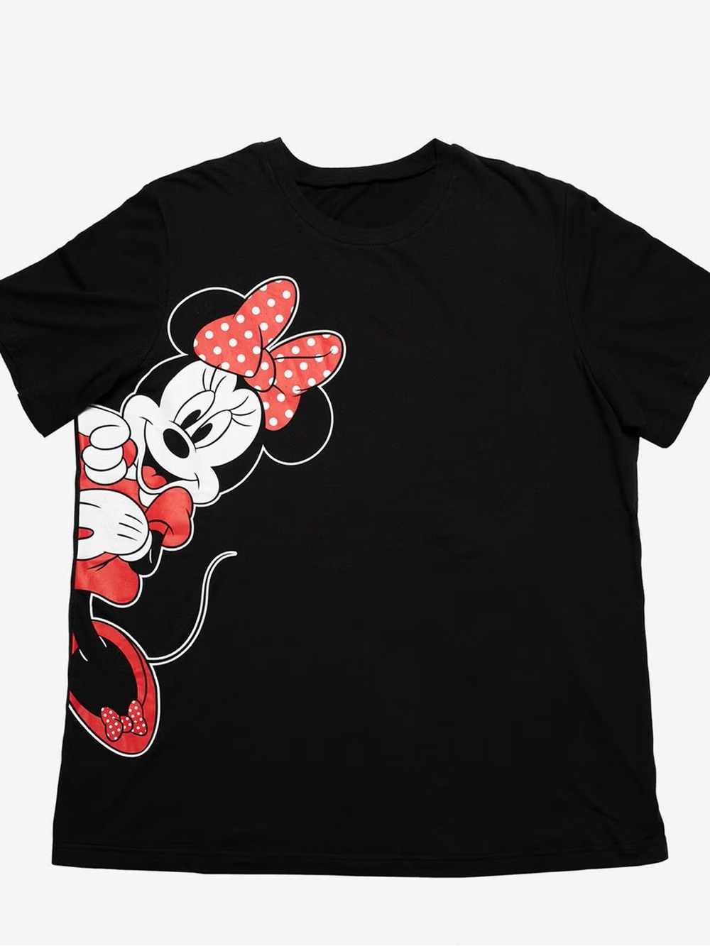 Black Minnie Mouse Graphic Tee for women - Red Accent